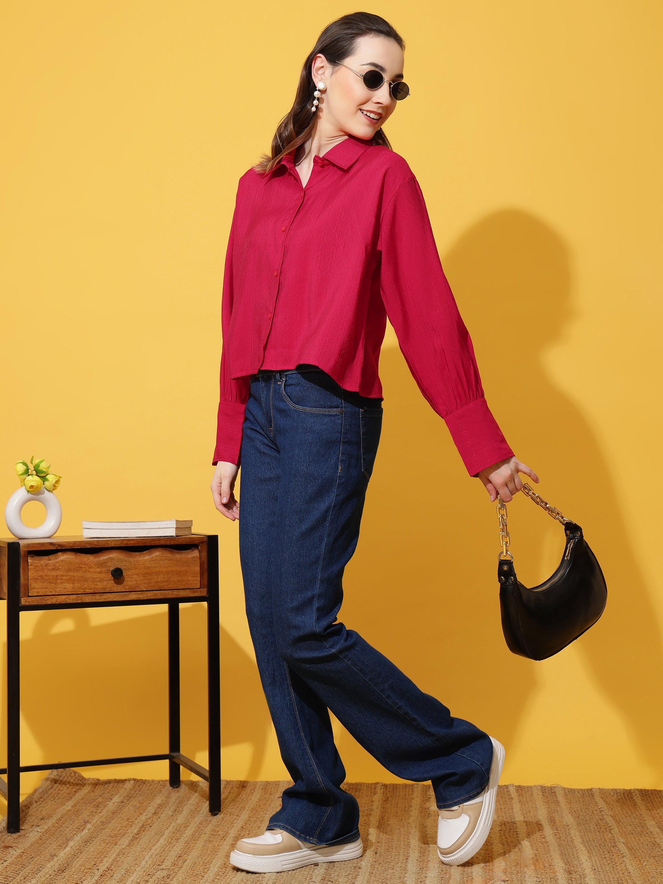 Kinjo Women Solid Formal Shirts