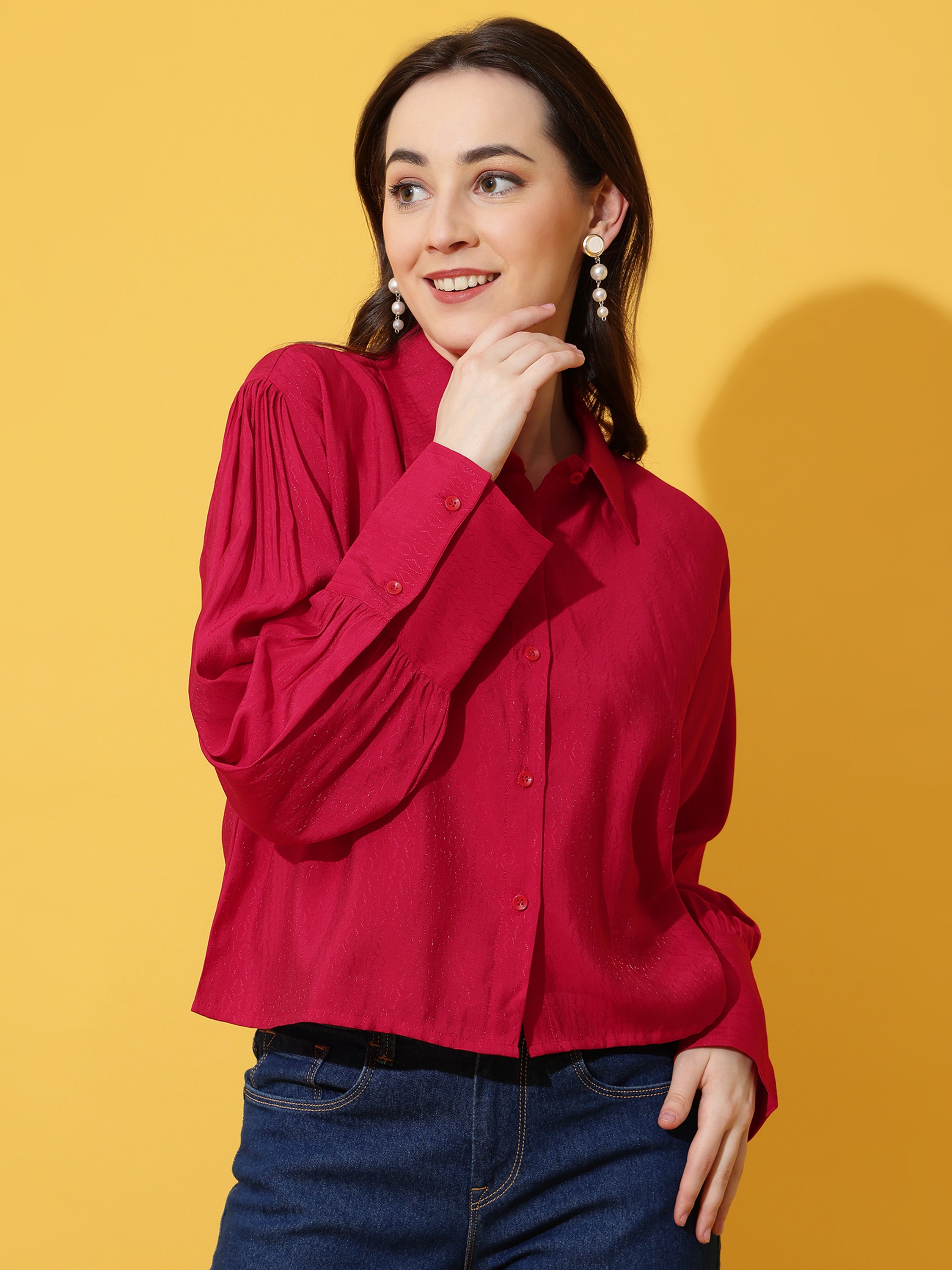 Kinjo Women Solid Formal Shirts