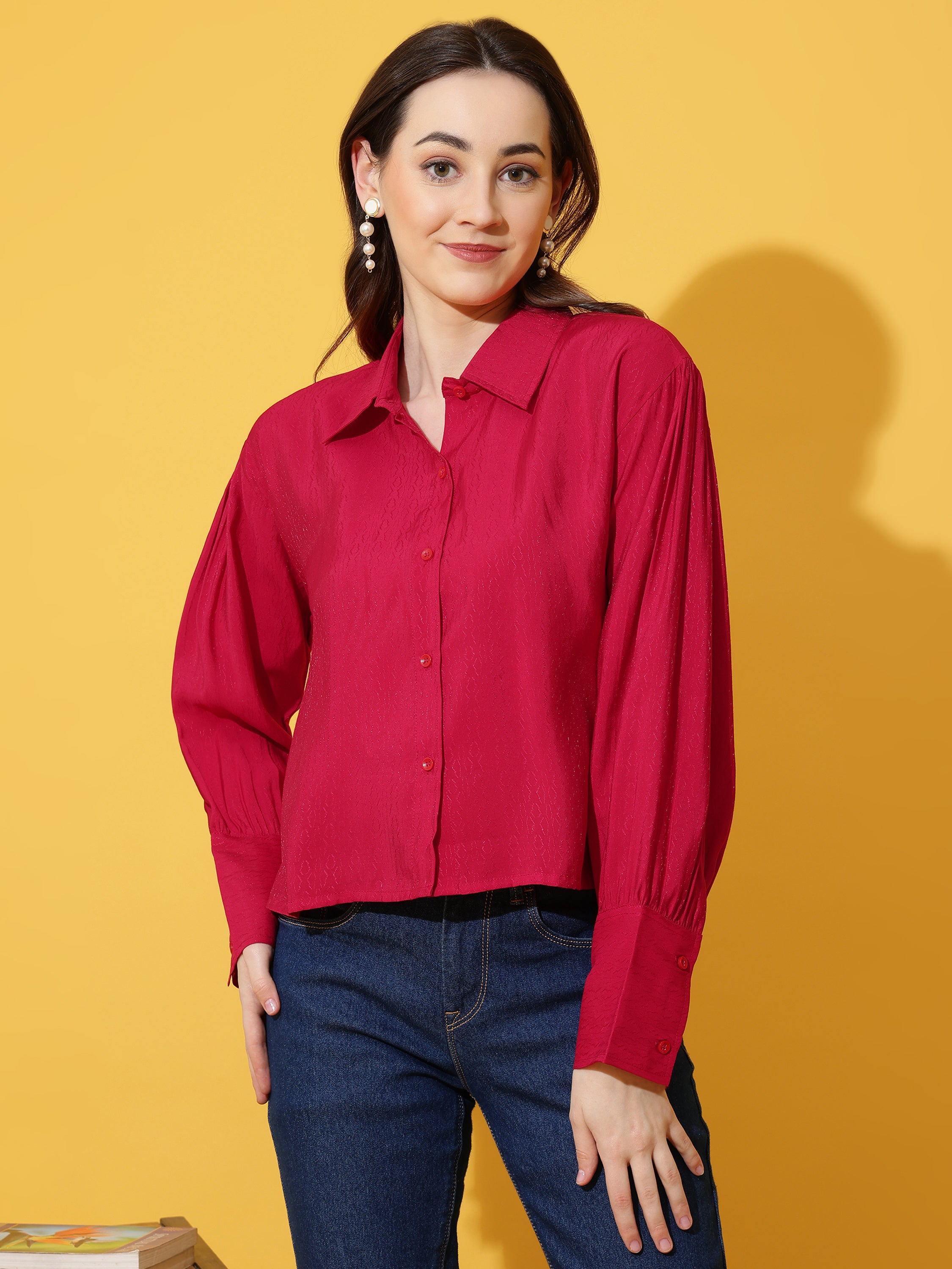 Kinjo Women Solid Formal Shirts