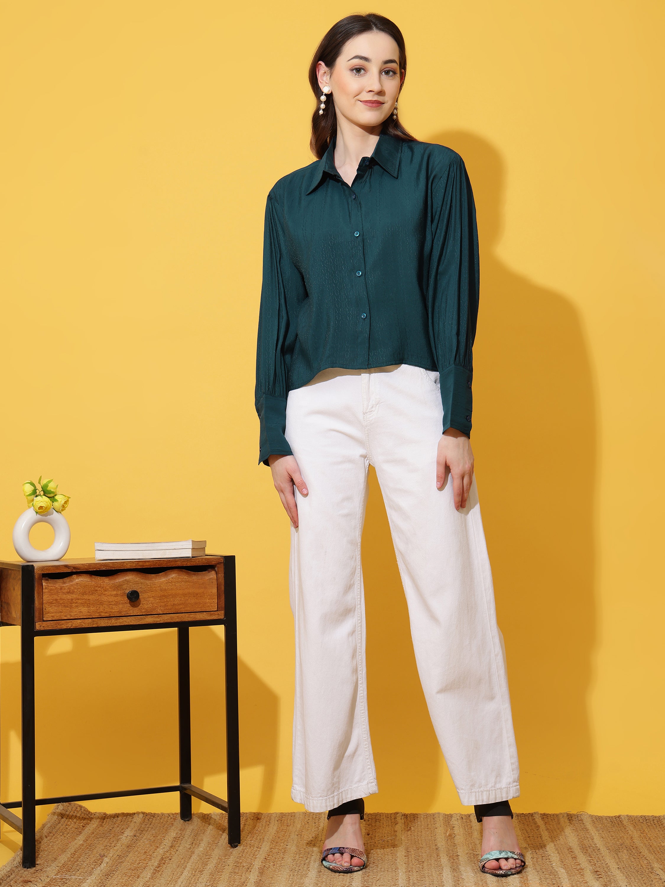 Kinjo Women Solid Formal Shirts