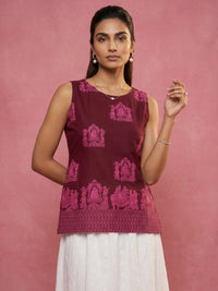 Ethnic Printed Pure Cotton Casual Top